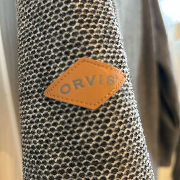 New Orvis Men Fleece Lined 1/4 Zip Pullover Black & White Medium - Picture 5 of 15